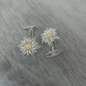 silver filigree cufflinks(Nina-0226)